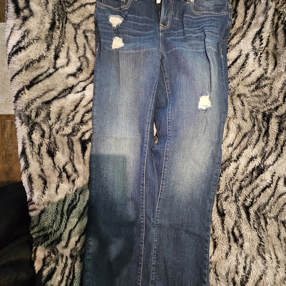 Torrid Distressed Blue Women's Jeans Bombshell Straight